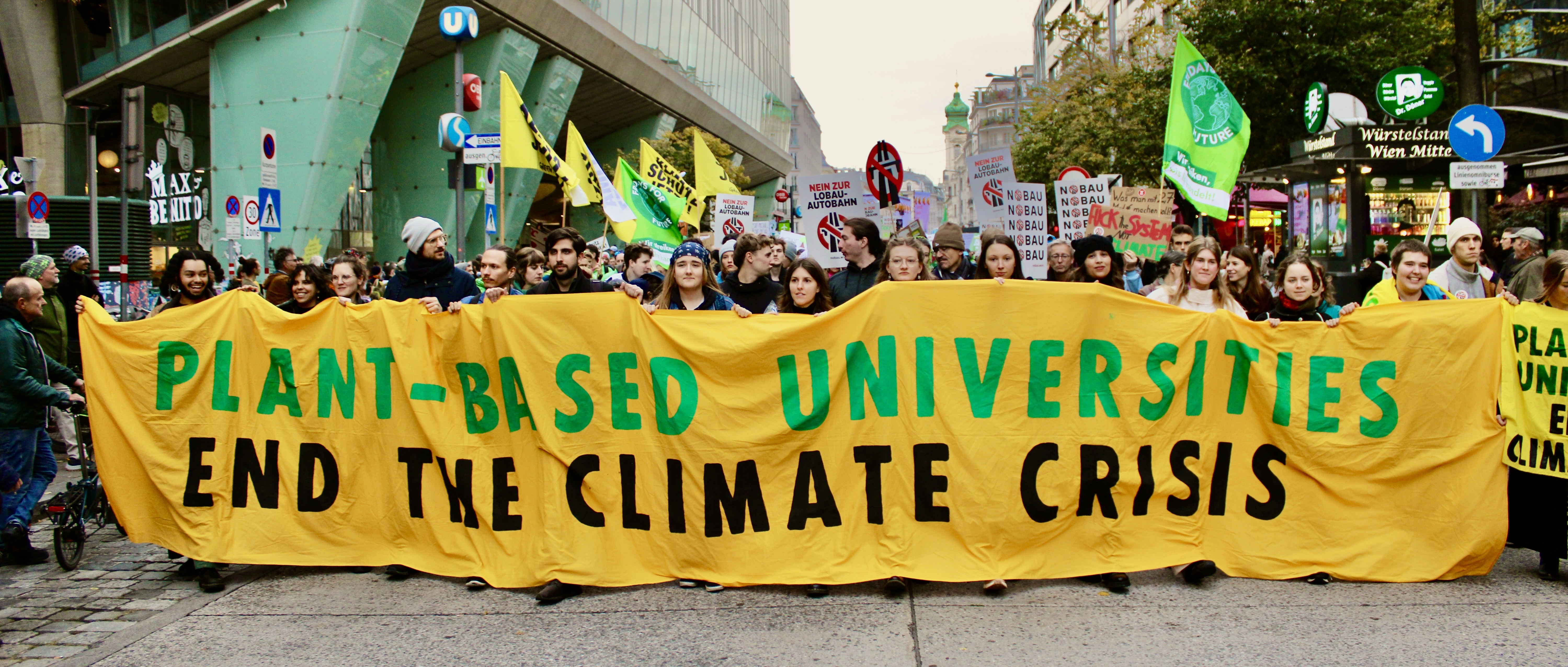 PBU Vienna teams marching together with Fridays for Future, October 2025
